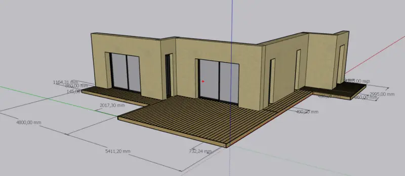 Plan 3D coté d'un projet, réalisé avant le début d'un chantier